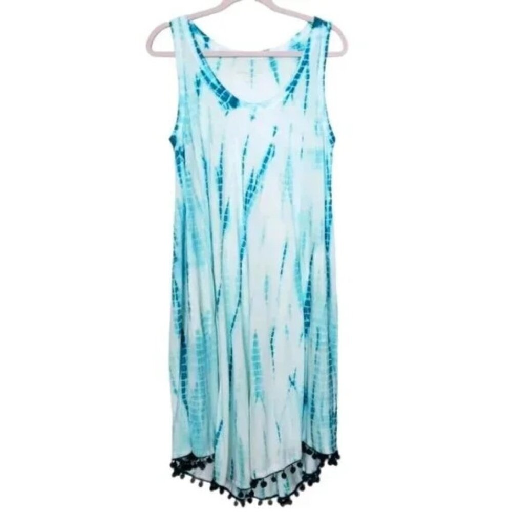Soft Surroundings tie dye sleeveless midi soft dress Petite Large pullover